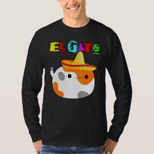 El Gato Calico Cinco de Mayo Latino Kattunge med T Shirt