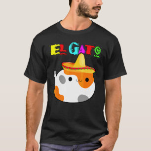 El Gato Calico Cinco de Mayo Latino Kattunge med T Shirt
