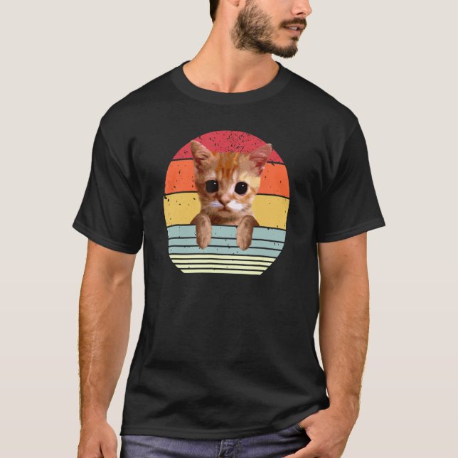 el gato Meme Cute Ledsen Gråtande kattångest i vin T Shirt (Framsida)