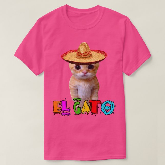 El Gato Meme Mexican Cat Latino Munchkin Kattunge  T Shirt (Design framsida)