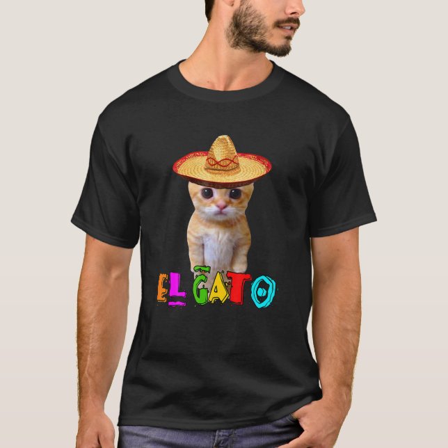 El Gato Meme Mexican Cat Latino Munchkin Kattunge  T Shirt (Framsida)