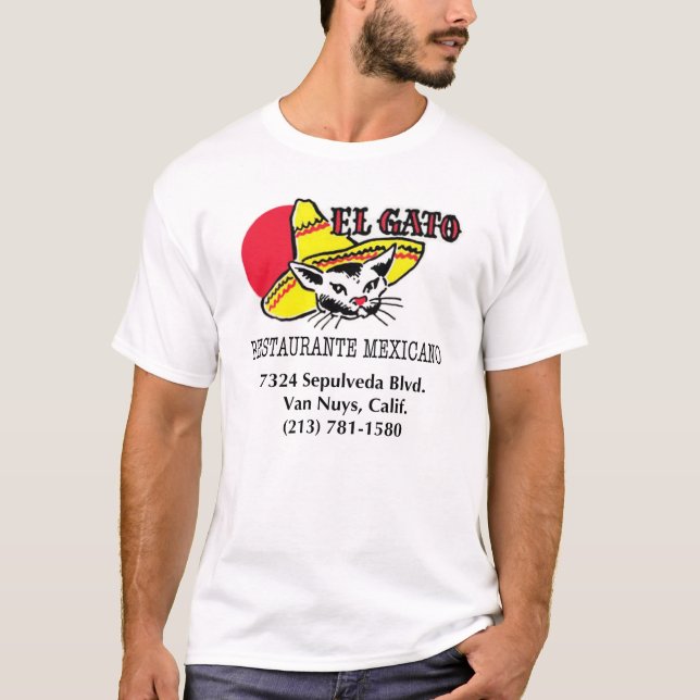 EL Gato Restaurante Mexicano T-shirt (Framsida)