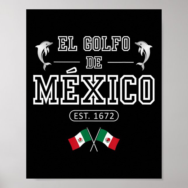 El Golfo De México Dolphin Est 1672 Mexikos förent Poster (Framsidan)