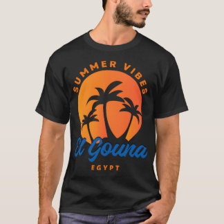 El Gouna Egypten Sunset Handflatan Träd Sommar Vib T Shirt