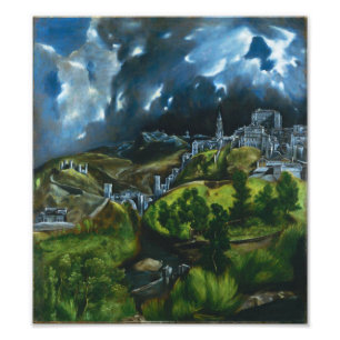 El Greco beskådar av Toledo fototryck