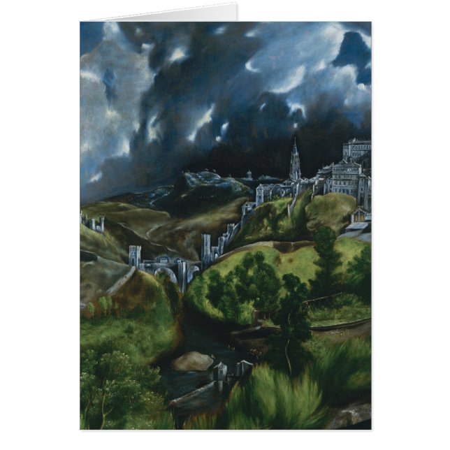 El Greco beskådar av Toledo Hälsningskort (Framsidan)