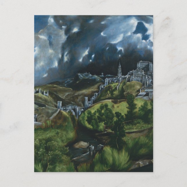 El Greco beskådar av Toledo Vykort (Framsida)