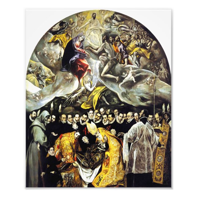 El Greco Burial of the Count of Orgaz Print Fototryck (Framsidan)