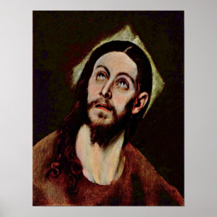 El Greco - huvud av Kristus Poster