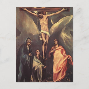 El Greco-Jesus på kor med Maries, St. John Vykort