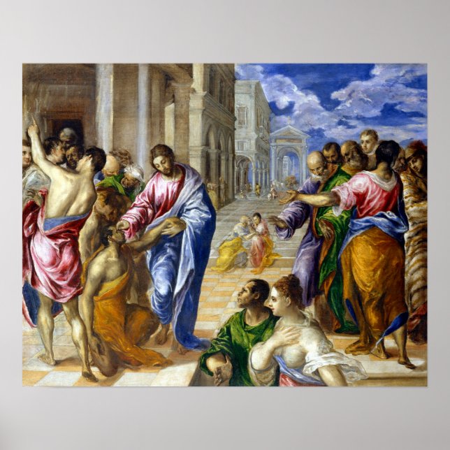 El Greco Kristus Ljuger Blinden Poster (Framsidan)