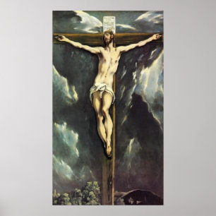 El Greco Kristus på Kor Poster