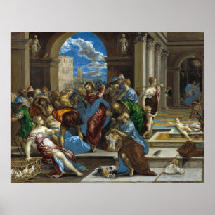 El Greco Kristus rensar Temple Poster