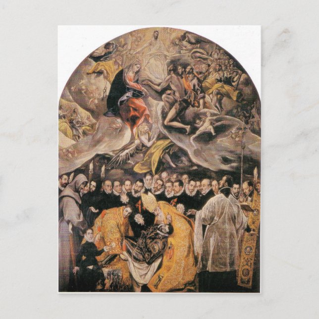 El Greco - LEnterrement du Comte dOrgaz Vykort (Framsida)