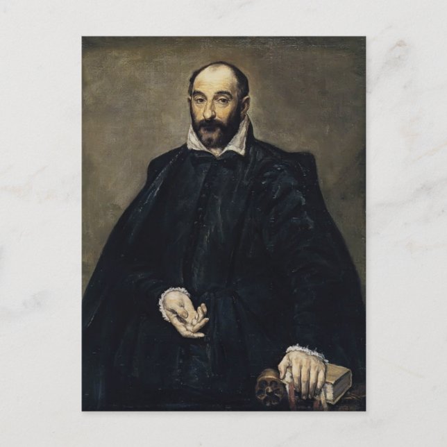 El Greco- Porträtt av en man (Andrea Palladio) Vykort (Framsida)