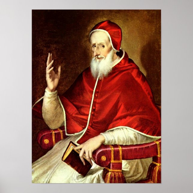 El Greco - Porträtt om påven Pius V Poster (Framsidan)