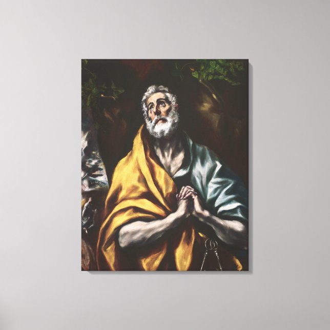 El Greco Repentant Saint Peter Canvastryck (Framsida)