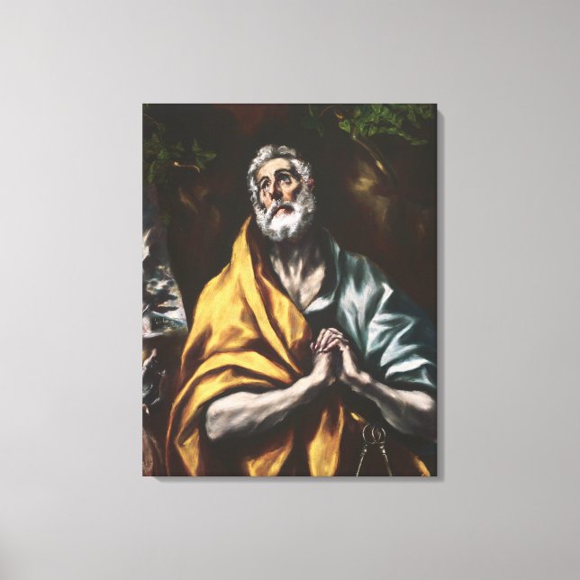 El Greco Repentant Saint Peter Canvastryck (Framsida)