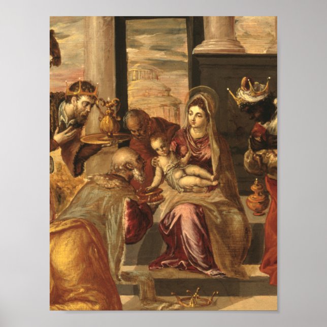 el greco tillbedjan av de vise männen poster (Framsidan)