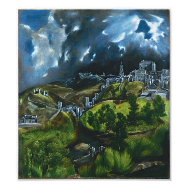 El Greco View of Toledo Photo Print Fototryck (Framsidan)