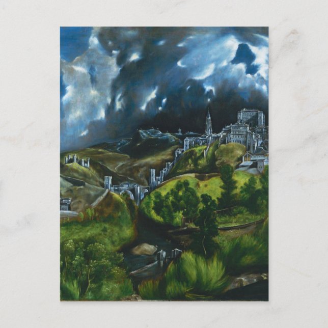 El Greco View of Toledo Postcard Vykort (Framsida)