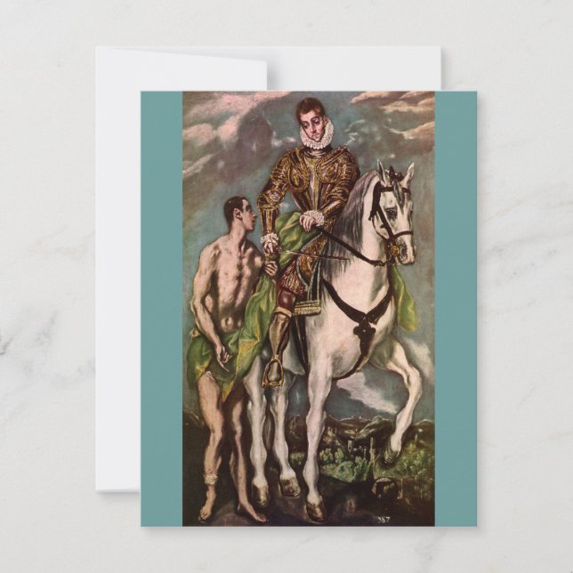 El Greco's Saint Martin och Beggar, circa 1600 Inbjudningar (Framsida)