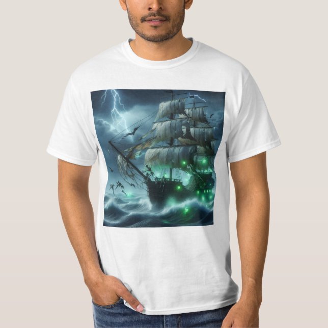 El Holandés Errante: Legendario Barco Fantasma T Shirt (Framsida)
