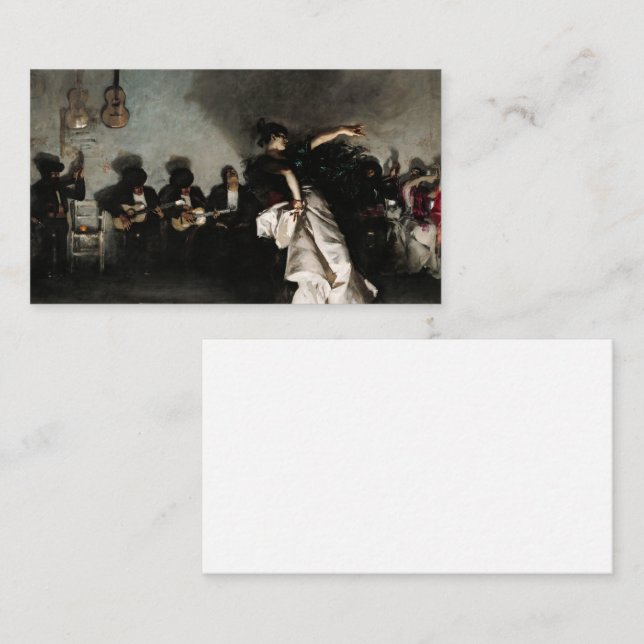 El Jaleo, 1882 by John Singer Sargent Visitkort (Fram/baksida)