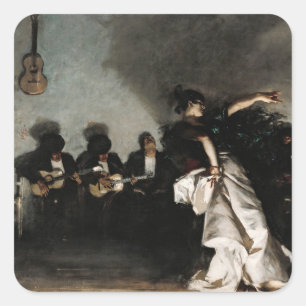 El Jaleo av John Singer Sargent Fyrkantigt Klistermärke