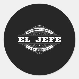 El Jefe El Hombre El Mito La Leyenda på spanska me Runt Klistermärke