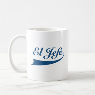 El Jefe i marinblå bokstäver Kaffemugg