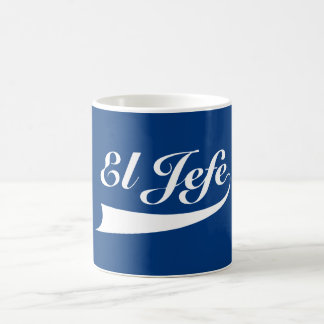 El Jefe i vitbokstäver Kaffemugg