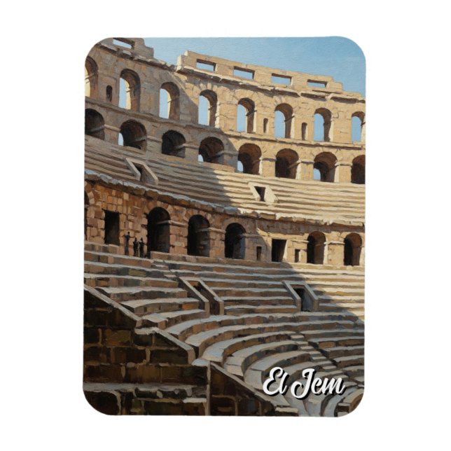El Jem Amphitheater Tunisien Travel Magnet (Vertikal)