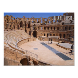 El Jem Colosseum Amphitheater Tunisien Fototryck