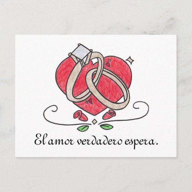 El kärlek verdadero espera. vykort (Framsida)
