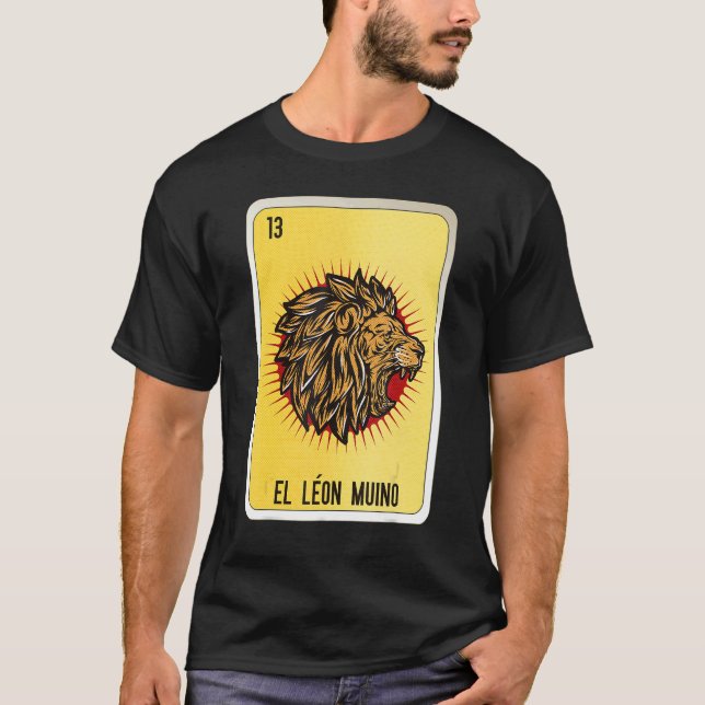 El Leon Muino Mexican Slang Lottery Bingo Cards T Shirt (Framsida)
