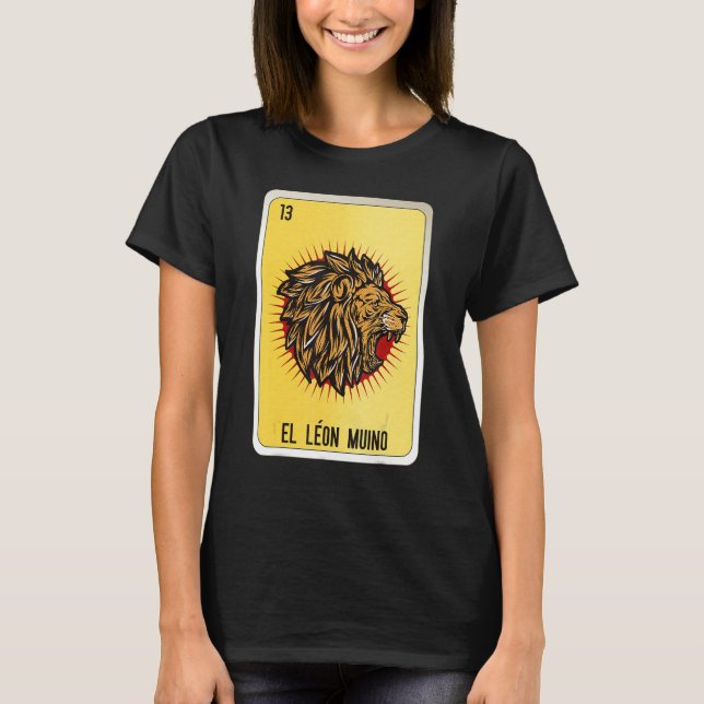 El Leon Muino Mexican Slang Lottery Bingo Cards T Shirt (Framsida)