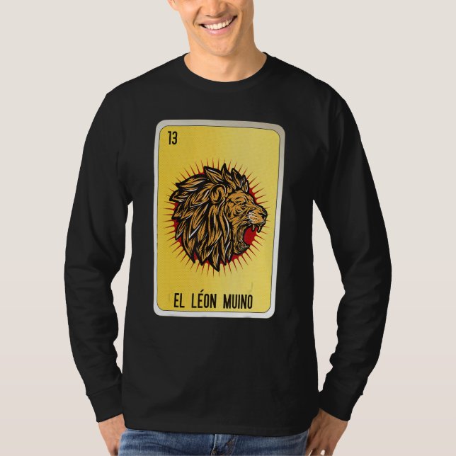 El Leon Muino Mexican Slang Lottery Bingo Cards T Shirt (Framsida)