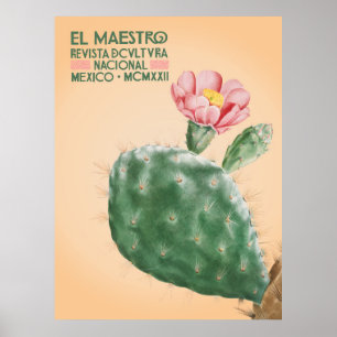 El Maestro Kactus Tryck Mexikansk Botanisk Konst
