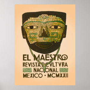 El Maestro Kactusutskrifter   Mexikansk Botanisk K Poster