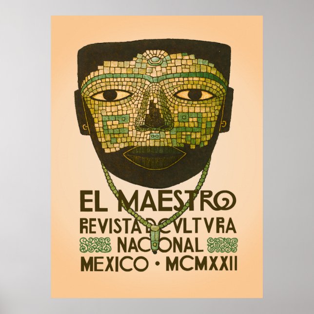 El Maestro Kactusutskrifter | Mexikansk Botanisk K Poster (Framsidan)