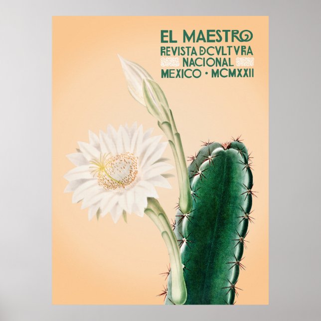 El Maestro Kaktus Tryck | Mexikansk Botanisk Konst (Framsidan)