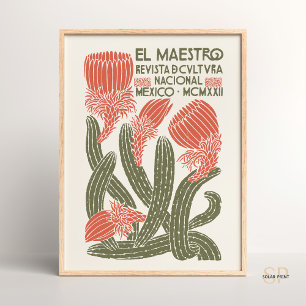 El Maestro Vintage Mexikanska kulturtidningen Cove Poster