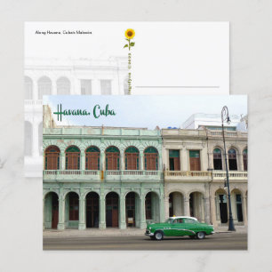 El Malecón, Havanna, Kuba. -vykort Vykort