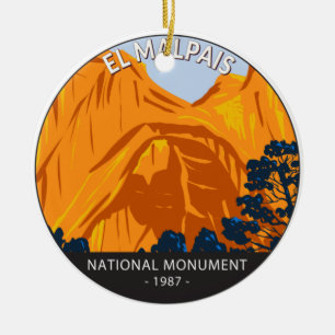 El Malpais nationalmonument New mexico Vintage Julgransprydnad Keramik