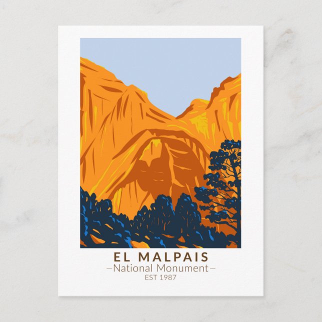El Malpais nationalmonument New mexico Vintage Vykort (Framsida)