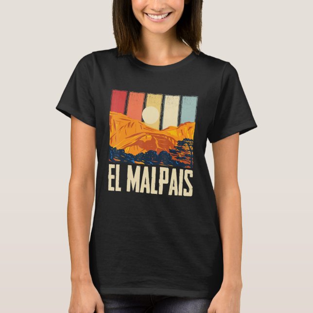 El Malpais Souvenir National Monument Mountain Ran T Shirt (Framsida)