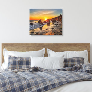 El Matador Beach i Malibu Landskapsutsikt Solnedgå Canvastryck