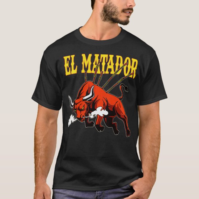 El Matador Bullfighter Bull Bull Torero T Shirt (Framsida)