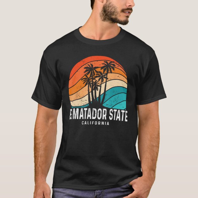 El Matador State Beach California Palm Tree Beach  T Shirt (Framsida)